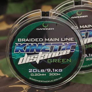 Gardner Tackle Kinetic Distance Braided Mainline Green 20 lb, 9,1 Kg, 0,27 mm, 300 m, geflochtene Hauptschnur
